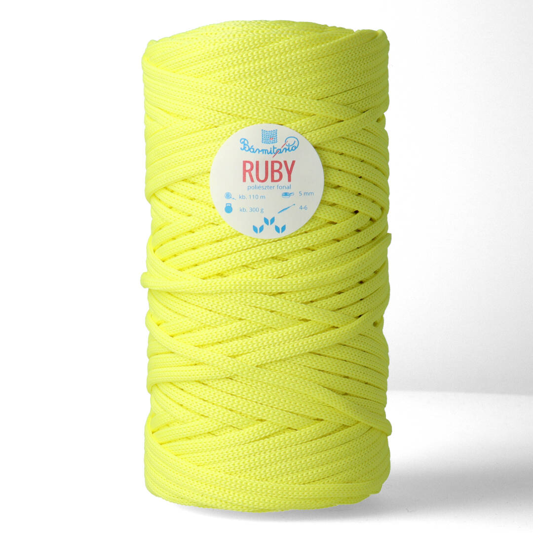 RUBY lapos poliészter fonal - citrom